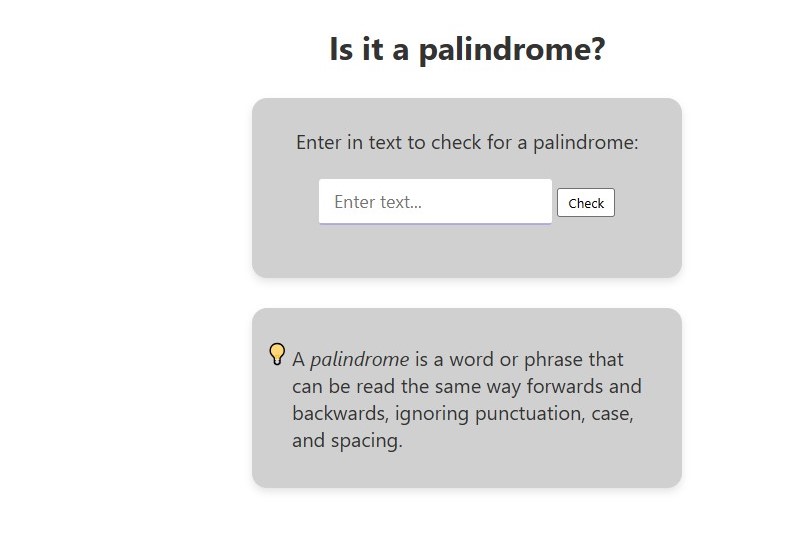 Palindrome Checker Project