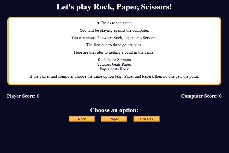 Rock Paper Scissors Project